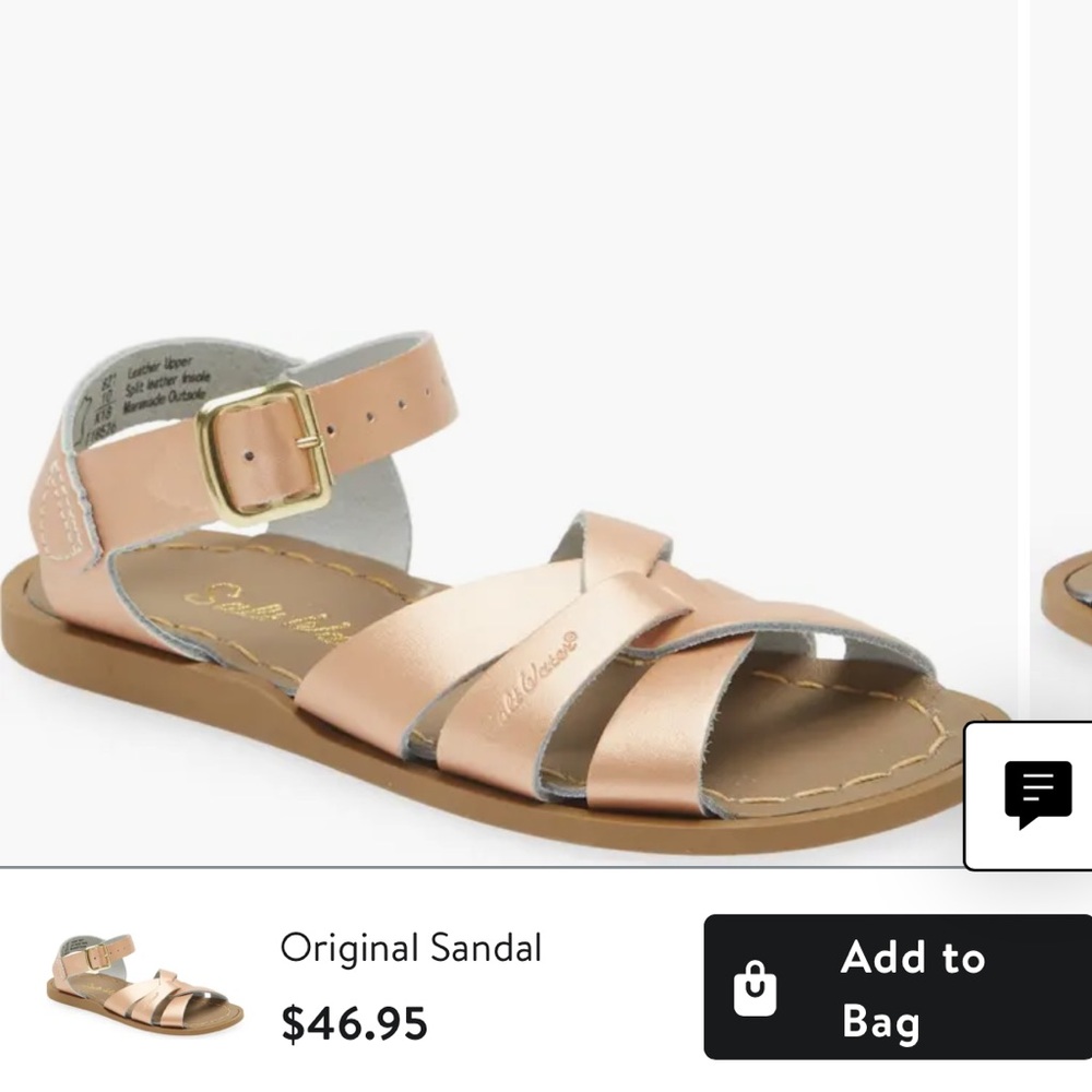 Salt Water Sandals by Hoy (little kids 13c) - Rose Gold Leather